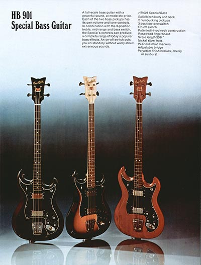 1975 Hagstrom electric guitar and bass catalog, page 5