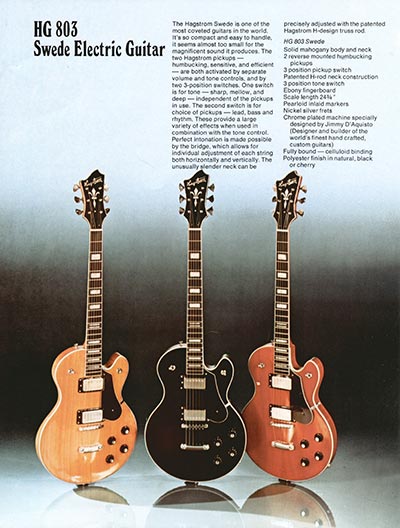 1975 Hagstrom electric guitar and bass catalog, page 6