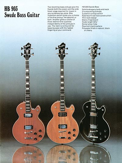1975 Hagstrom electric guitar and bass catalog, page 7