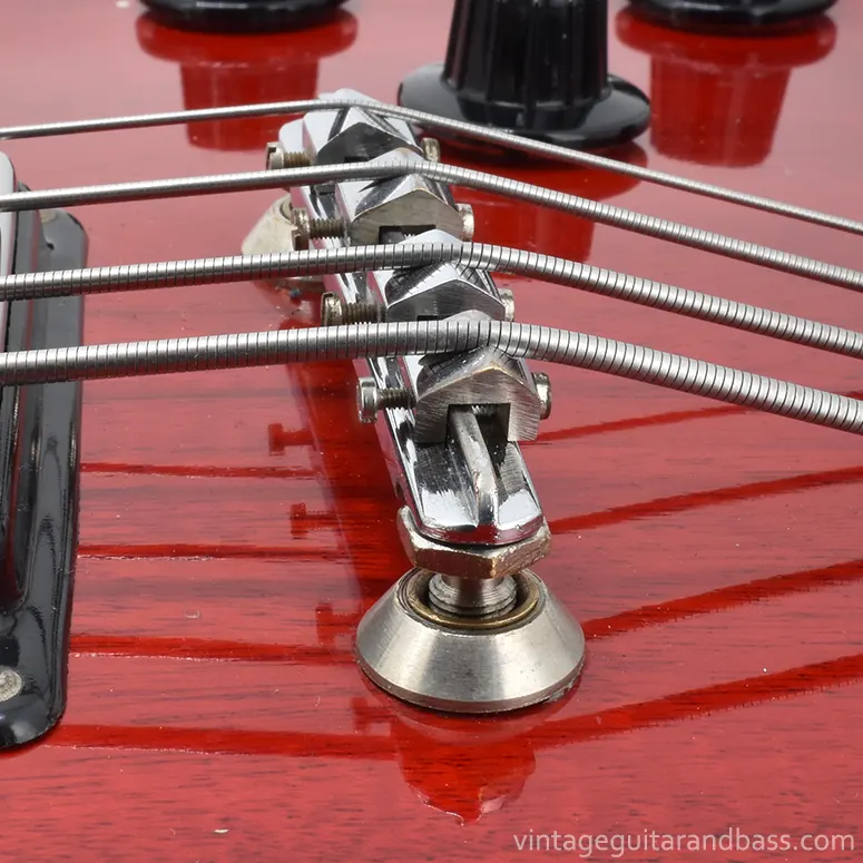 Hagstrom Swede Bass bridge, side view