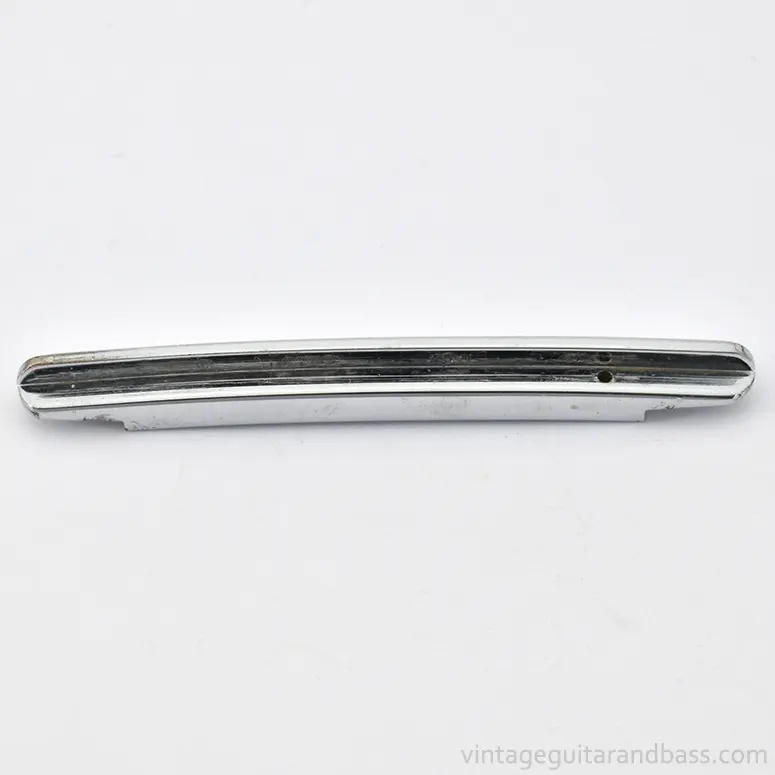 Hagstrom Swede Bass bridge: rail with no saddles, top view