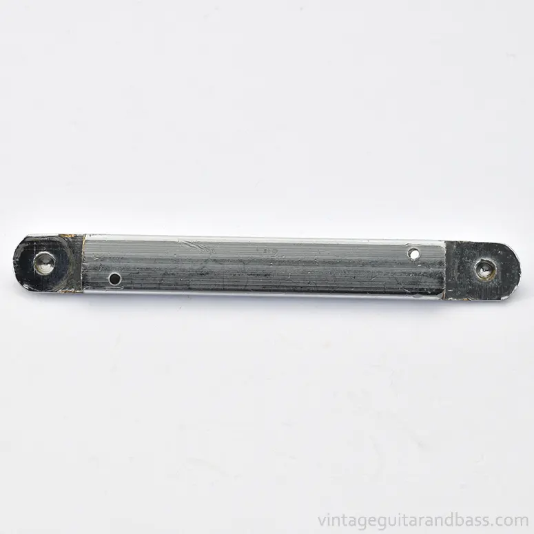 Hagstrom Swede Bass bridge: rail with no saddles, underside view