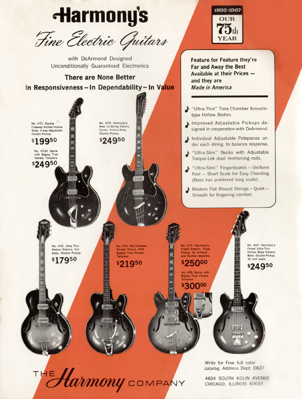 Harmony advertisement (1967) Harmonys Fine Electric Guitars