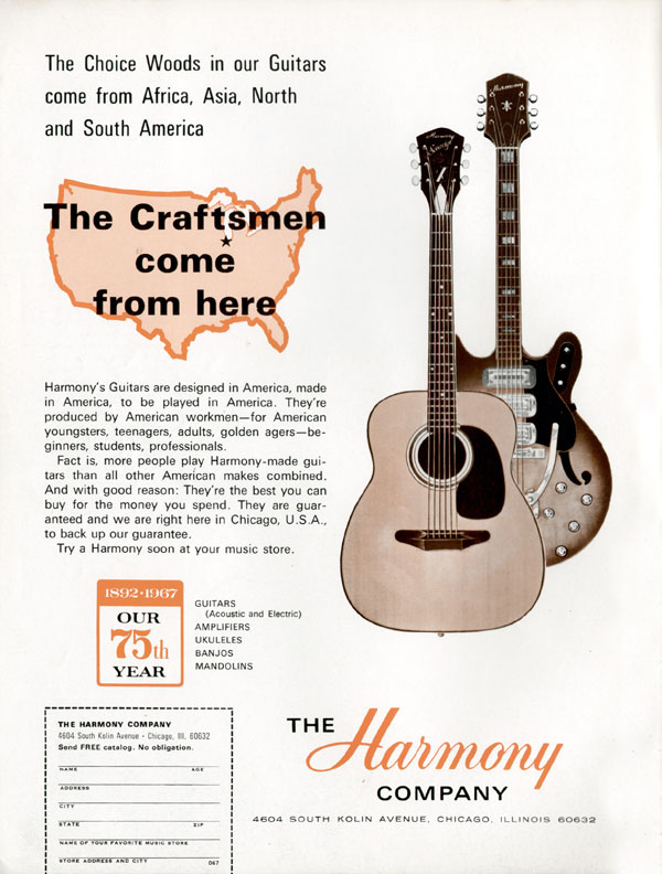 Harmony advertisement (1967) The Crafstmen Come From Here