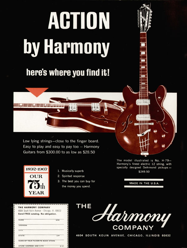 Harmony advertisement (1967) Action by Harmony. Heres Where You Find It