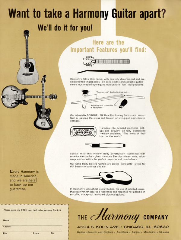 Harmony advertisement (1967) Want To Take A Harmony Guitar Apart