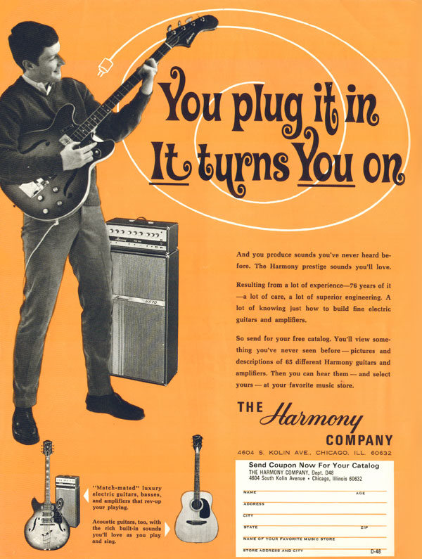 Harmony advertisement (1968) You plug it in, it turns you on