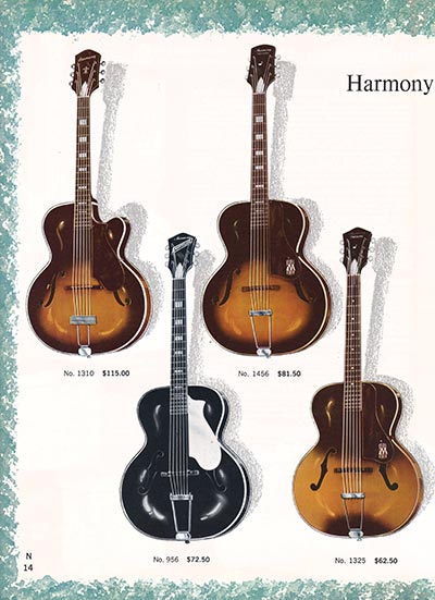 1965 Harmony guitar, bass and amplifier catalog, page 14