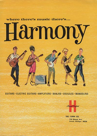 1965 Harmony guitar, bass and amplifier catalog, front cover