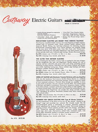 1965 Harmony guitar, bass and amplifier catalog, page 5