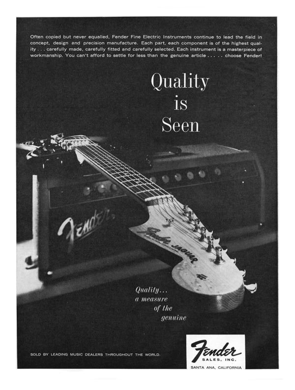 Fender advertisement (1962) Quality is seen