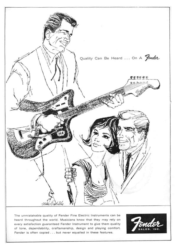 Fender advertisement (1962) Quality can be heard... on a Fender