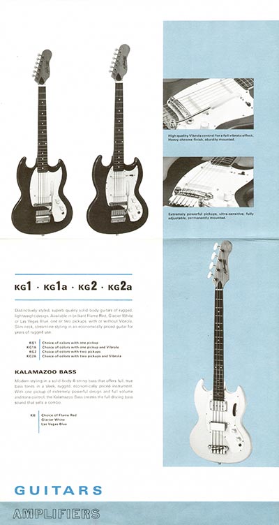 1966 "Kalamazoo Guitars Amplifiers" catalog page 2