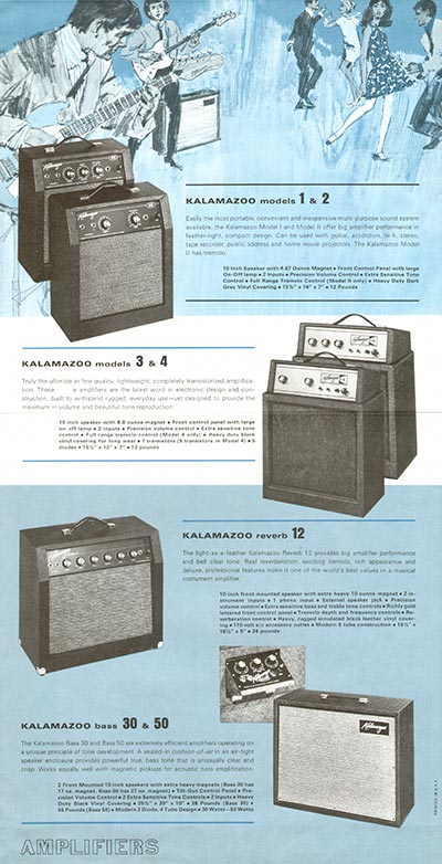 1966 "Kalamazoo Guitars Amplifiers" catalog page 3