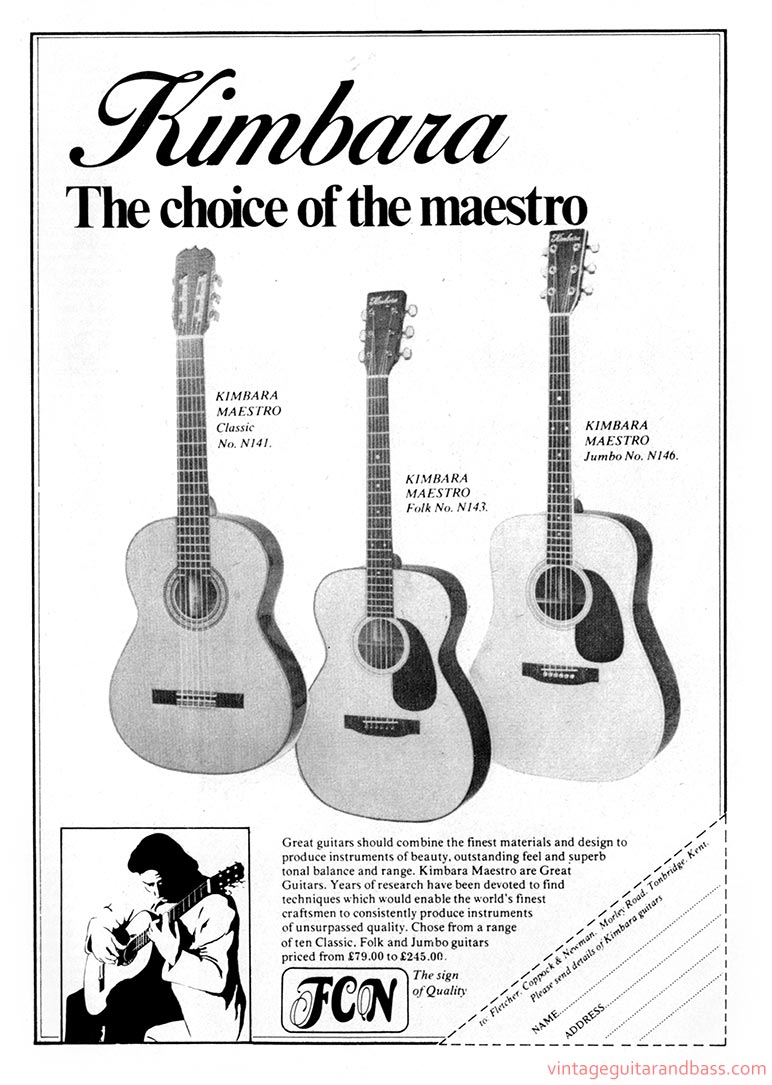 Fletcher, Coppock and Newman advertisement (1977) Kimbara. The Choice of the Maestro