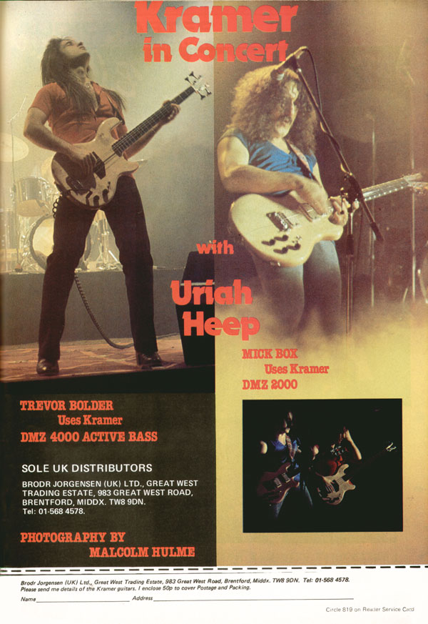 Kramer advertisement (1979) Kramer In Concert With Uriah Heep