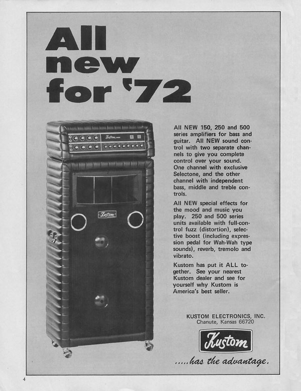 Kustom advertisement (1971) All New For 