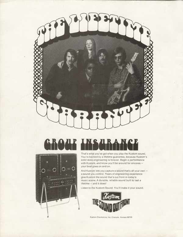 Kustom advertisement (1971) The Lifetime Guarantee
