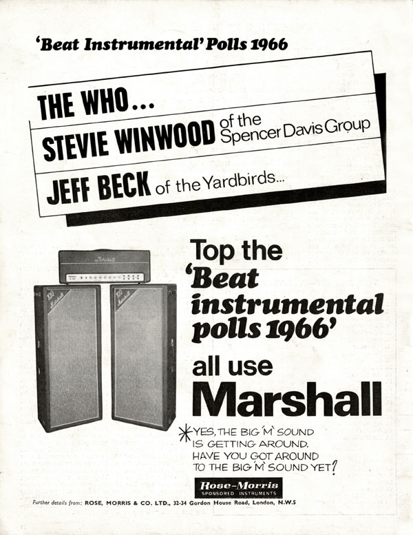 Marshall advertisement (1966) Beat Instrumental Polls 1966