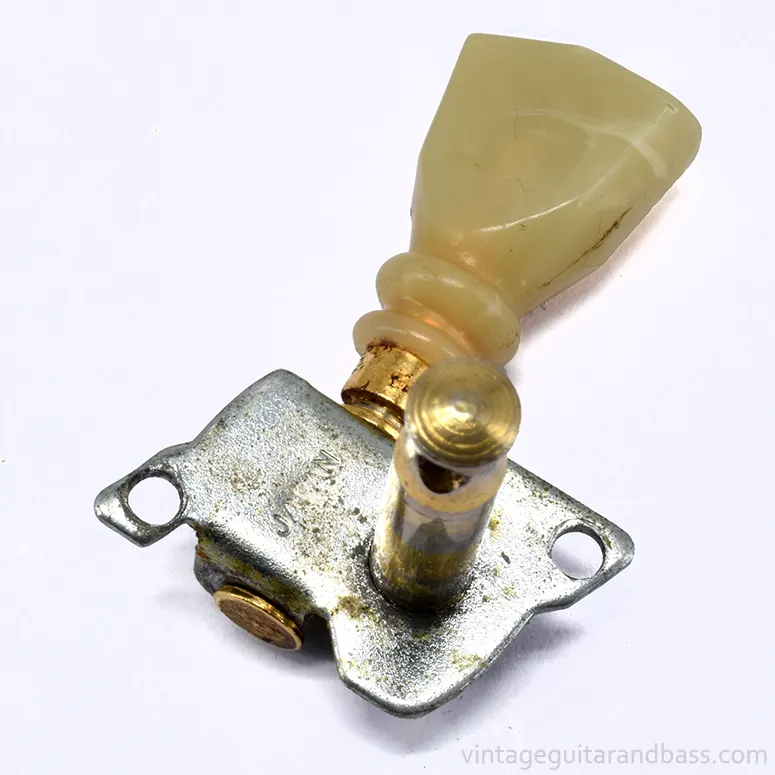 Matsumoku closed gear tuner underside, marked Japan