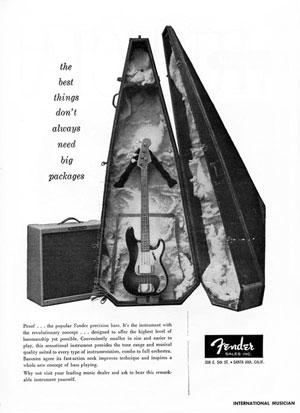 1958 advertisement for the Fender Precision bass