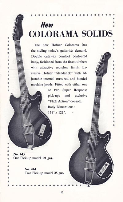 Hofner Colorama - 1960 Selmer Catalogue