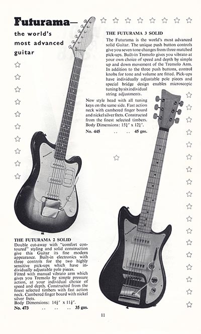1960 Selmer guitar and bass catalogue page 11