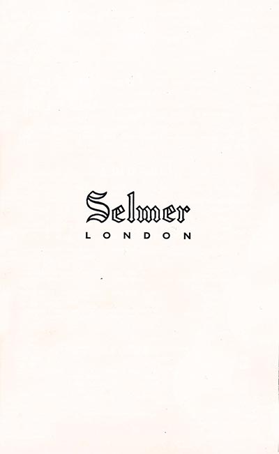 1960 Selmer guitar and bass catalogue back cover