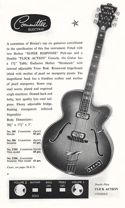 1960 Selmer guitar and bass catalogue page 4