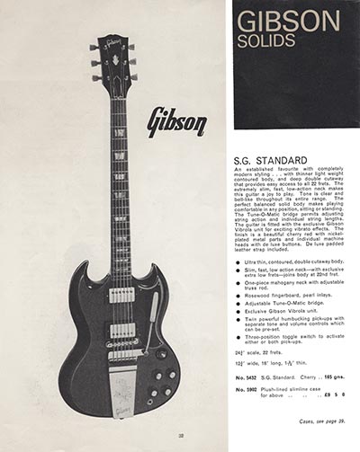 1965/66 Selmer "Guitars and Accessories" catalog page 32 - Gibson SG Standard