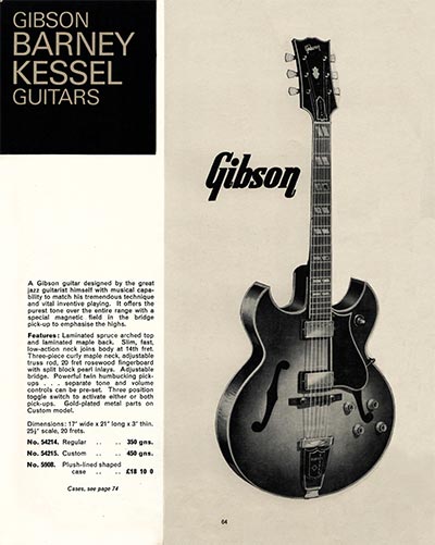 1968 Selmer "Guitars and Accessories" catalog page 64 - Gibson Barney Kessel