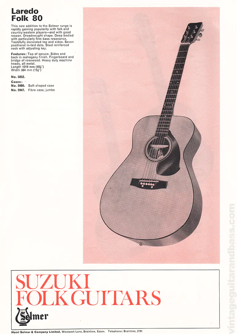 1971 Selmer "Guitars & Accessories" catalog page 43: Hofner Committee