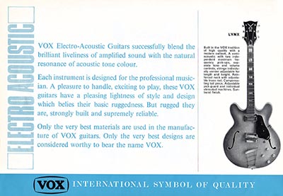 1967 Vox Guitars catalog page 6 - Vox Lynx