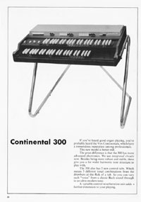1970 Vox guitar catalog page 11 - Vox Continental 300 organ