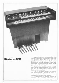1970 Vox guitar catalog page 13 - Vox Riviera 400