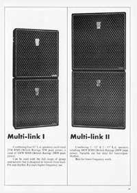 1970 Vox guitar catalog page 20 - Multi-link Speaker Cabinets