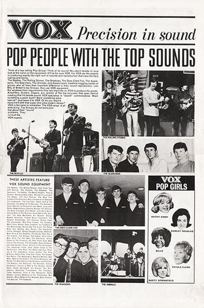 1964 Vox Precision in Sound catalog front cover