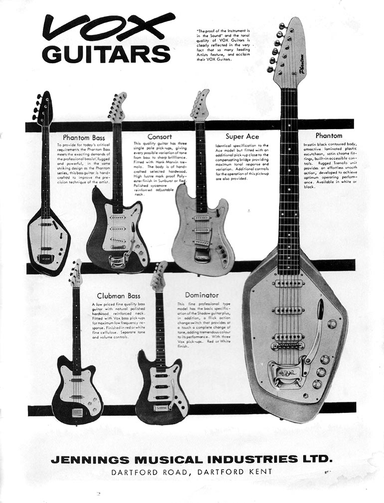 Vox advertisement (1963) Vox Guitars