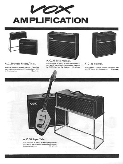 The Shadows modern electric guitar method - Vox amplifier advert