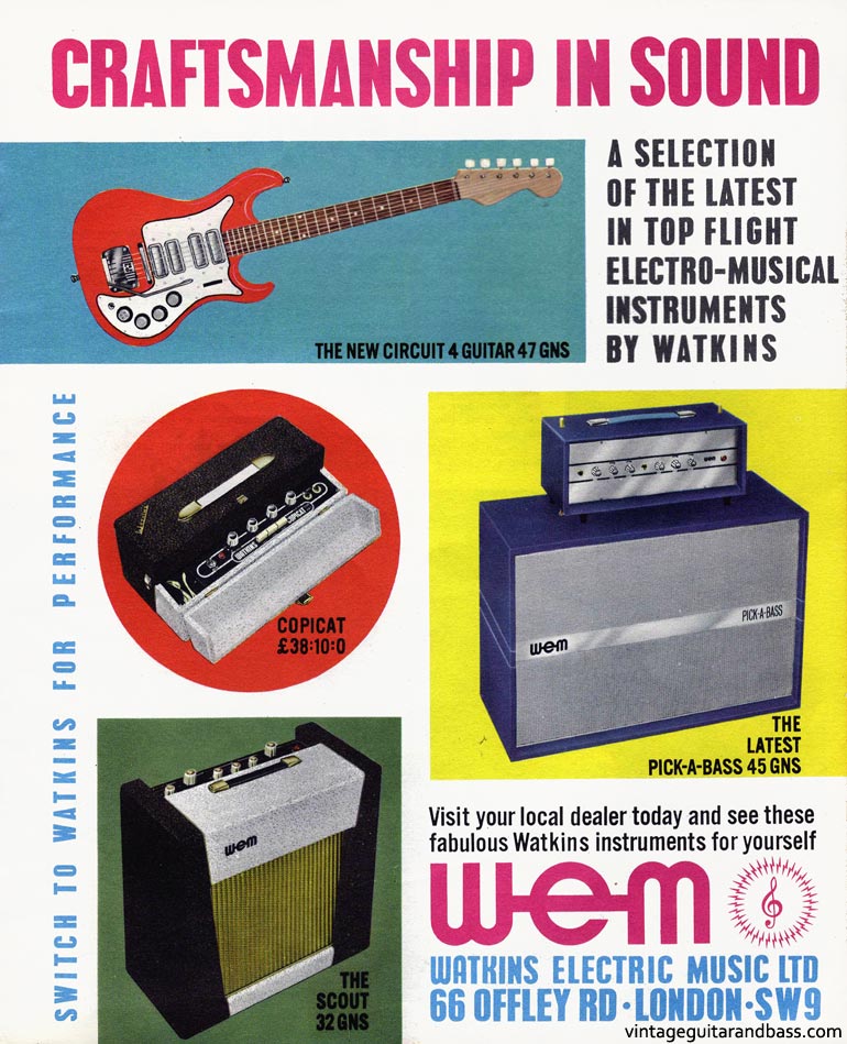 WEM advertisement (1963) Craftsmanship in Sound